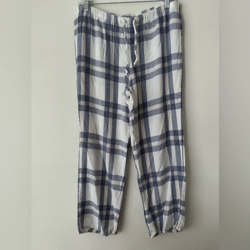 Rails Womens White Blue Plaid Button Down Hunter Vanilla Chambray Lounge Set